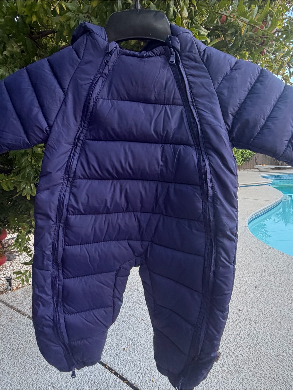 NEW Navy Puffer Baby One-Piece Snowsuit -